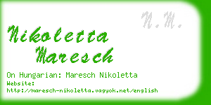 nikoletta maresch business card